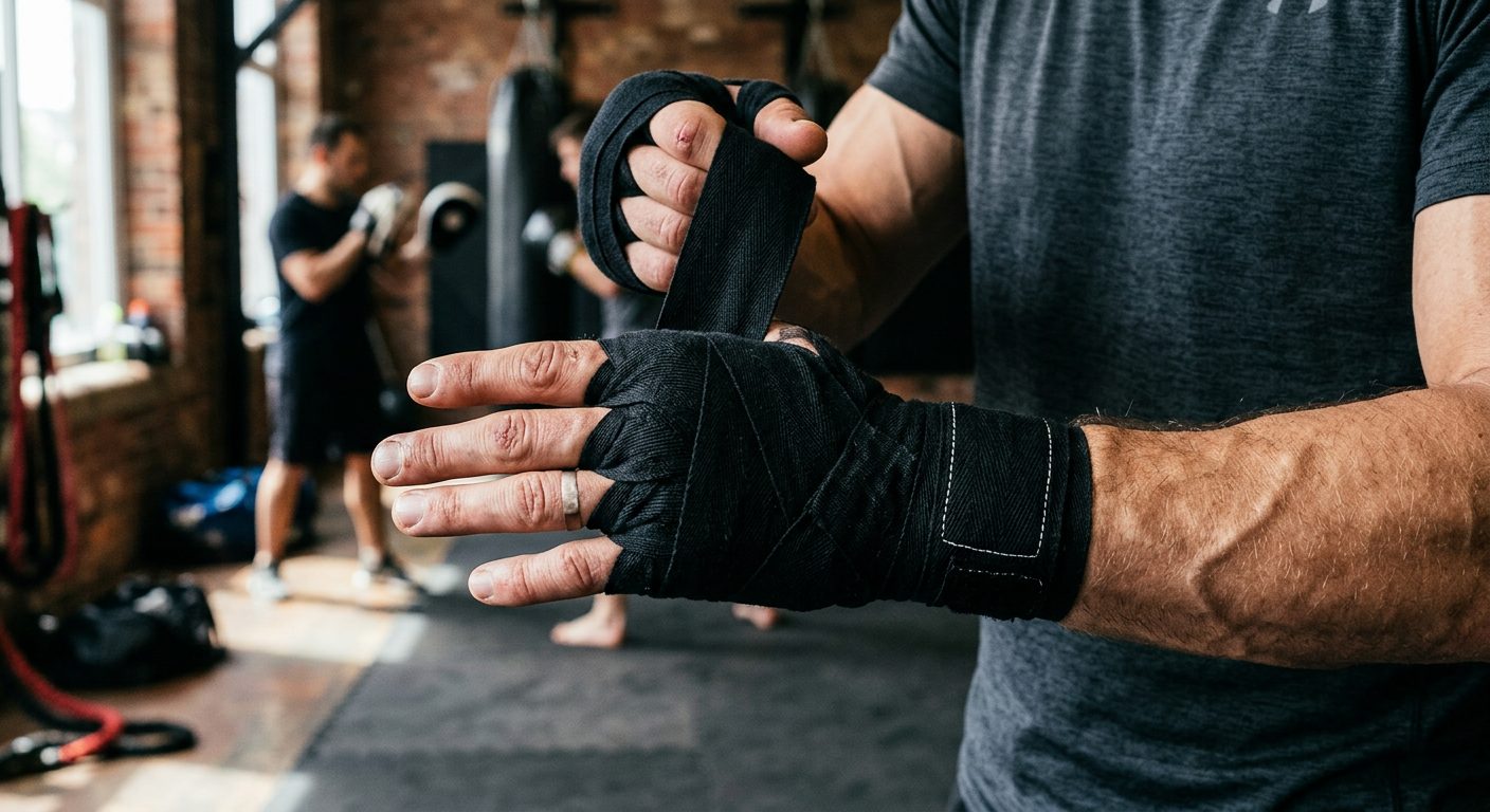 Proper hand wrapping technique demonstration