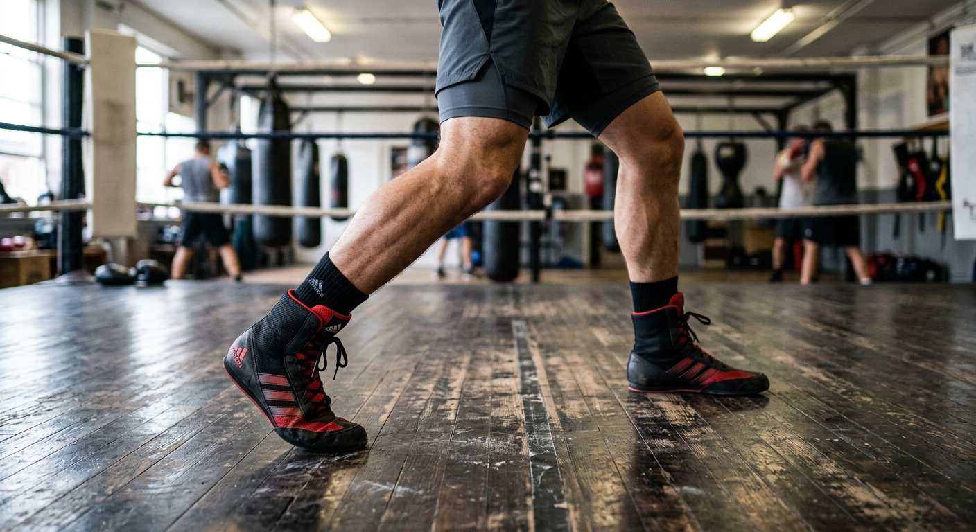 Boxer feet showing proper stance and pivot technique