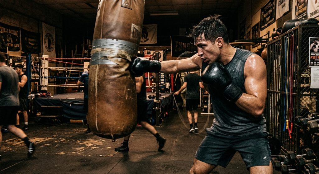 Cardio boxing training session
