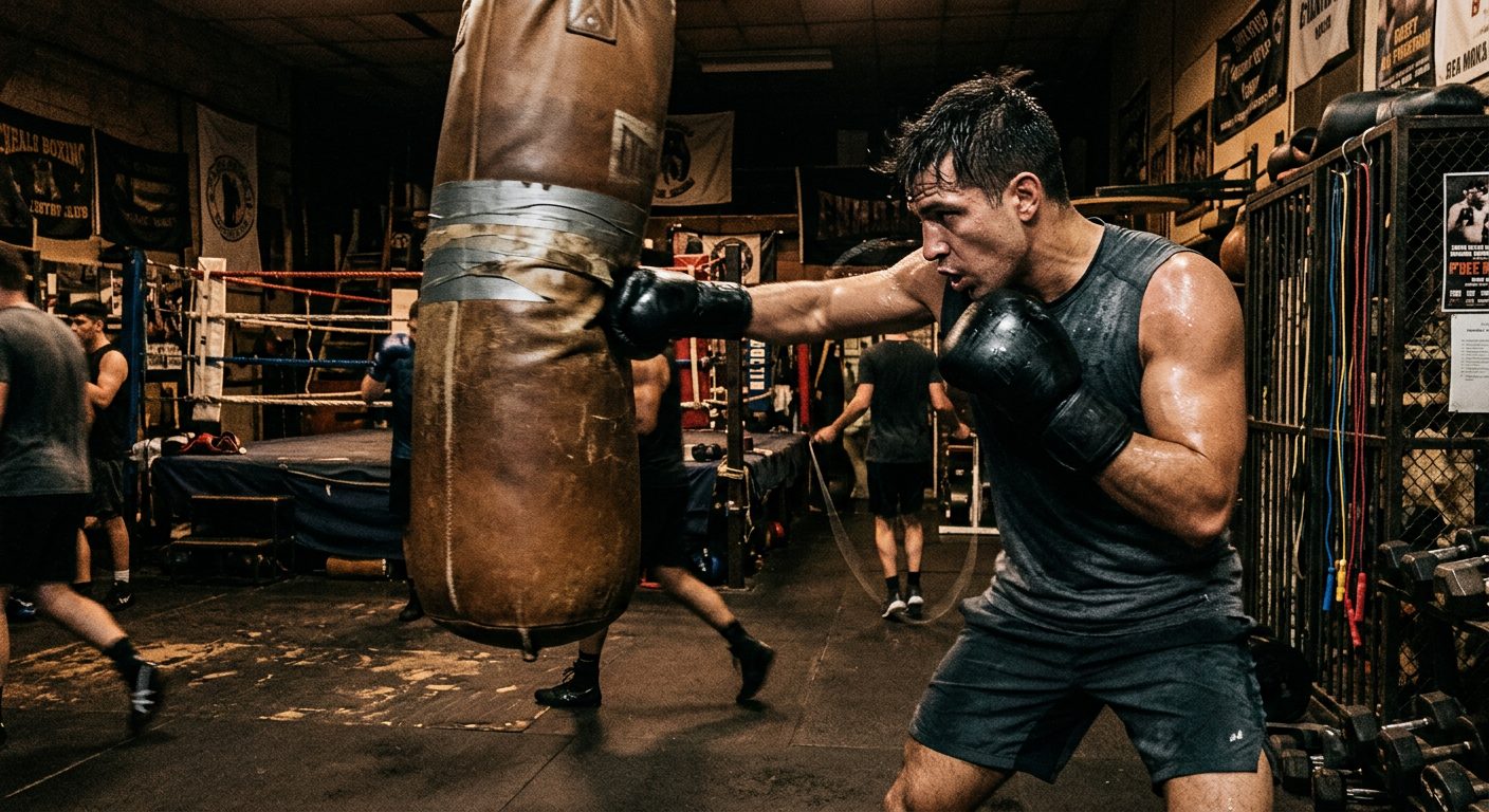 Cardio boxing training session