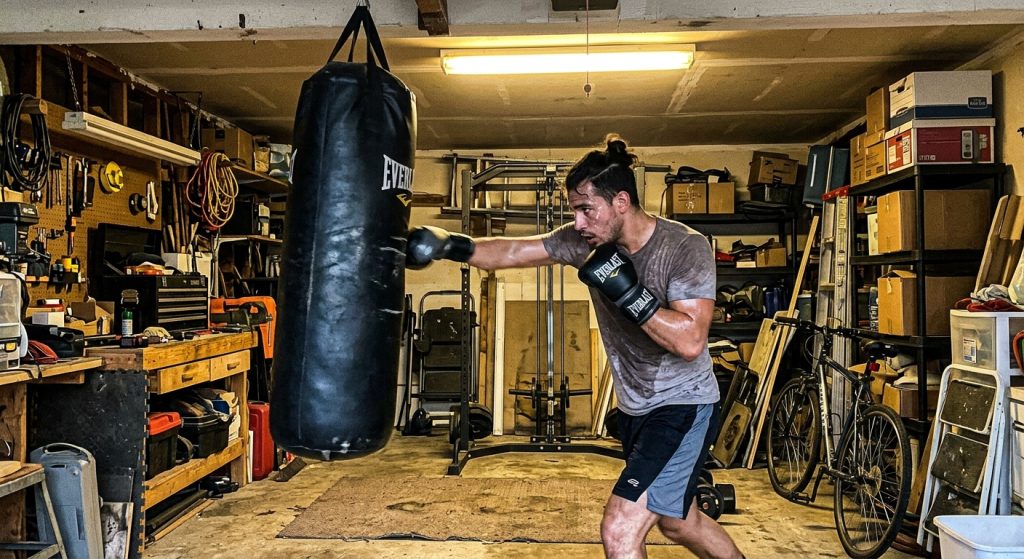 Boxing combinations practice session