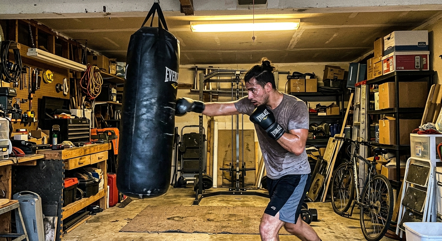 Boxing combinations practice session