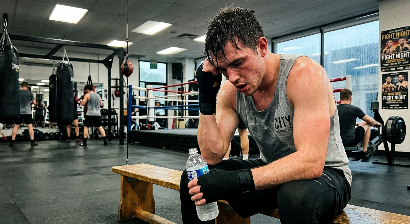 Post-workout exhaustion after boxing cardio