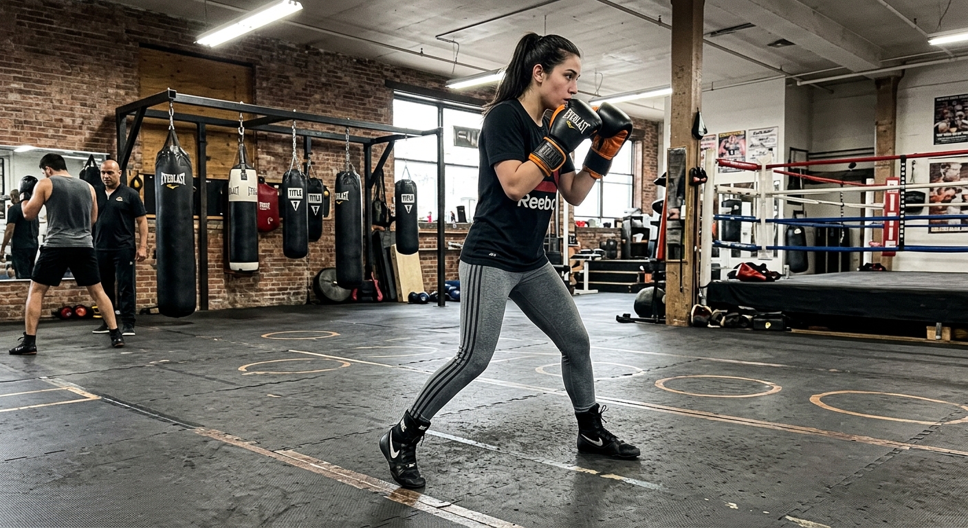 Boxing stance and footwork practice