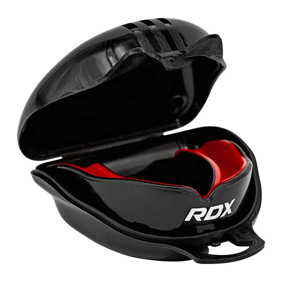 RDX 3W boil and bite mouth guard in its case